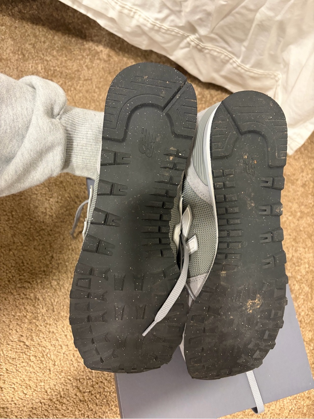 New Balance Men's Gray Mesh & Suede Running Sneakers - Picture 7 of 9
